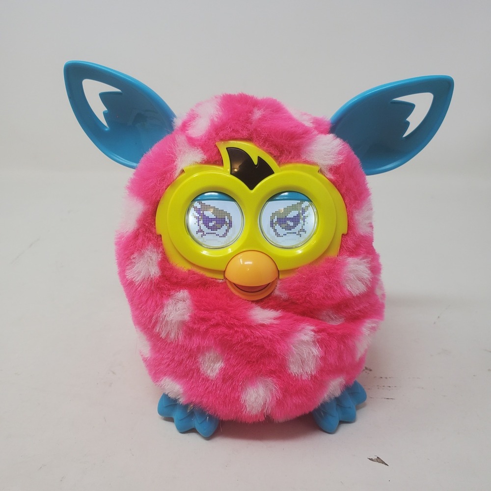 Hasbro Furby Boom Pink White Polka Dot Interactive Plush Toy 2013 Tested Works